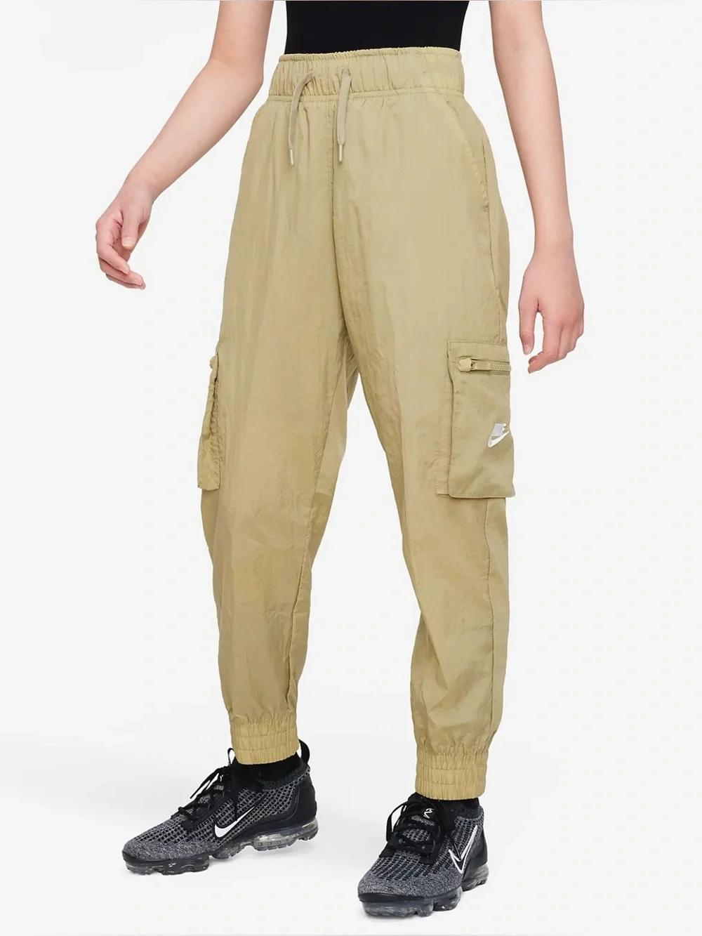 Nike Sportswear Big Kids' (Girls') Woven Cargo Pants DD6285-276 Olive Size XL